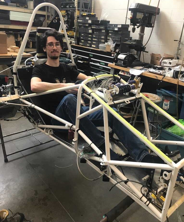 Me sitting in the chassis